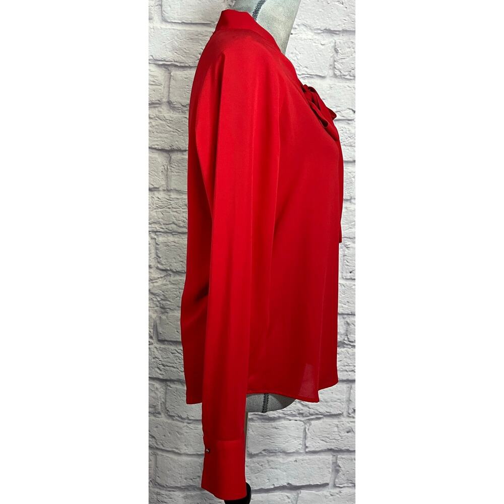 Zara Vibrant Red Bow Neck Blouse - Picture 2 of 7